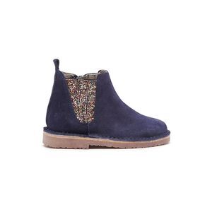 Childrenchic Glitter & Suede Chelsea Boot, Blue